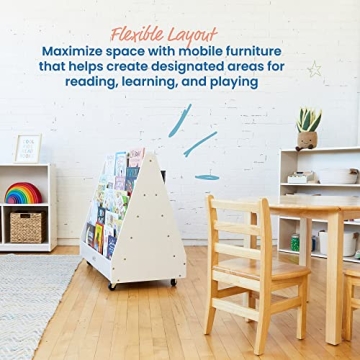 ECR4Kids Double-Sided Mobile Bookcase for Kids