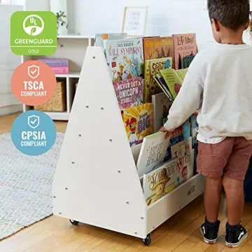 ECR4Kids Double-Sided Mobile Bookcase for Kids