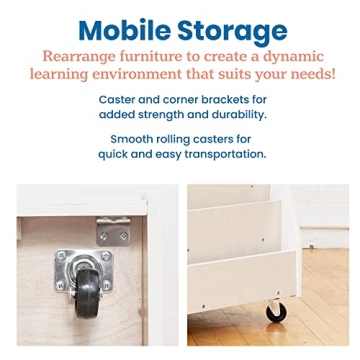 ECR4Kids Double-Sided Mobile Bookcase for Kids