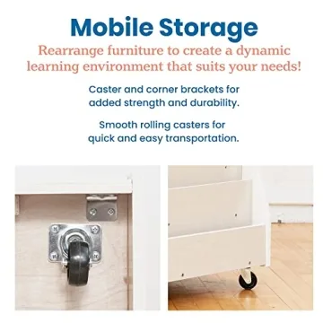 ECR4Kids Double-Sided Mobile Bookcase for Kids