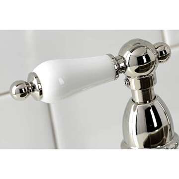 Kingston Brass KS1276PLBS Heritage Bridge Kitchen Faucet, 13.88 x 8.56 x 13.13, Polished Nickel