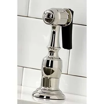 Kingston Brass KS1276PLBS Heritage Bridge Kitchen Faucet, 13.88 x 8.56 x 13.13, Polished Nickel
