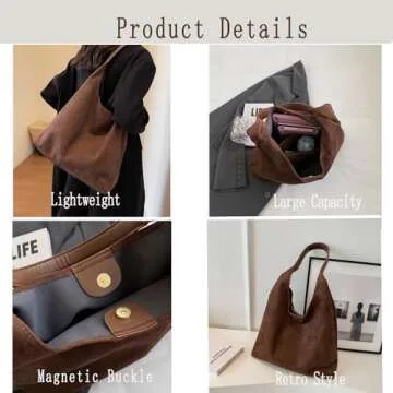 Brown Suede Bag, Brown Suede Tote Bag, Suede Bag, Suede Tote, Suede bags for Women, Suede Shoulder Bag (Coffee)