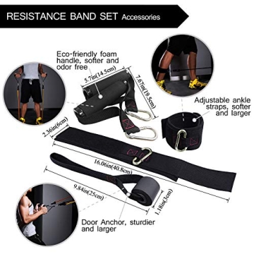 heFitLife Resistance Bands Set - Stackable up to 110 lbs