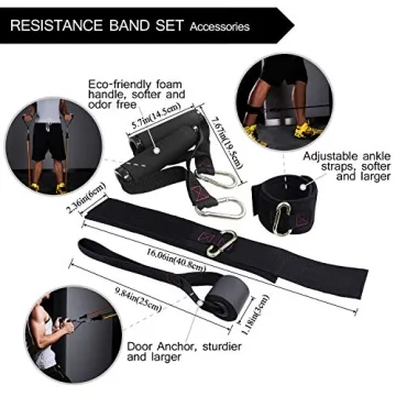 heFitLife Resistance Bands Set - Stackable up to 110 lbs
