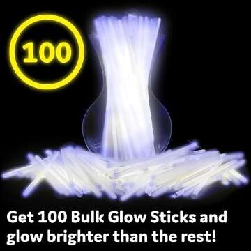 PartySticks White Glow Sticks 100pk - Glow Party Supplies