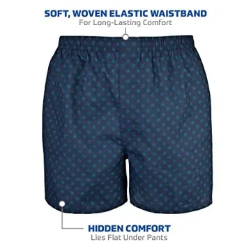Gildan Men's Navy Boxers 5-Pack for Comfort & Style