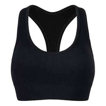 AUROLA Power Racerback Sports Bra for Women, Seamless Padded Active Workout Yoga Crop Top