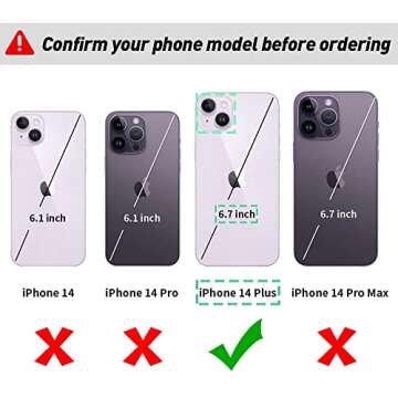 LAMEEKU Designed for iPhone 14 Plus Wallet Case, Case Wallet with Card Holder Quilted Leather Case with Crossbody Chain for Women RFID Shockproof Case Compatible with iPhone 14 Plus, 6.7 Inch-Beige