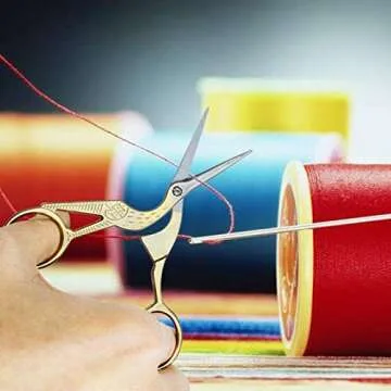 Acronde 2PCS Vintage Stork Shape Sewing Scissors Stainless Steel Tailor Scissors Sharp Sewing Shears for Embroidery, Craft, Art Work & Everyday Use (Gold)