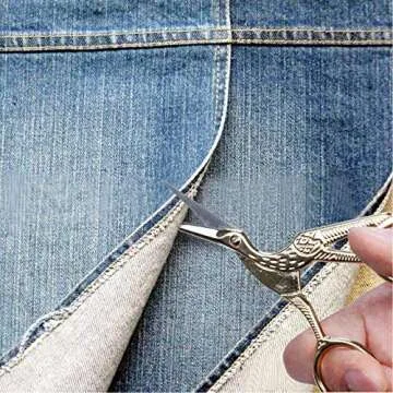 Acronde 2PCS Vintage Stork Shape Sewing Scissors Stainless Steel Tailor Scissors Sharp Sewing Shears for Embroidery, Craft, Art Work & Everyday Use (Gold)