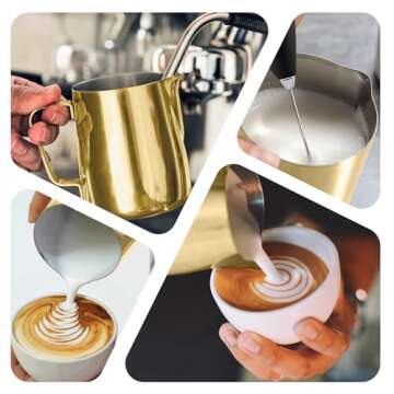 Zulay Kitchen 12oz Stainless Steel Milk Frothing Pitcher - Milk Frother Cup - Easy-to-Clean Espresso...