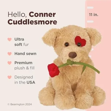 Bearington Conner Cuddlesmore 11 Inch Valentine's Plush Dog
