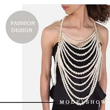 Aiosy Pearl Body Chain - Elegant Summer Festival Jewelry