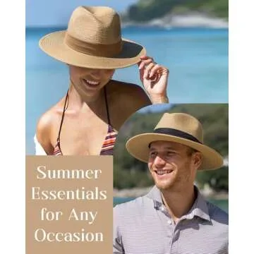 FURTALK Panama Hat Sun Protection Stylish Wide Brim Fedora