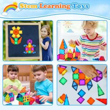 Magnetic Tiles Kids Toys for 3 4 5 6 7 8+ Year Old Boys Girls Magnetic Building Blocks Toys Preschool Learning Sensory Montessori Toys for 3+ Year Old Boys and Girls, Creativity Toddler Kids Toy 20pcs