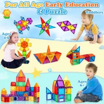 Magnetic Tiles Kids Toys for 3 4 5 6 7 8+ Year Old Boys Girls Magnetic Building Blocks Toys Preschool Learning Sensory Montessori Toys for 3+ Year Old Boys and Girls, Creativity Toddler Kids Toy 20pcs