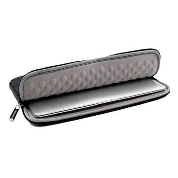 RAINYEAR 14 Inch Laptop Sleeve Diamond PU Leather Case Protective Shockproof Water Resistant Padded Cover Carrying Bag Compatible with 14" Notebook Computer Chromebook,14 MacBook Pro A2442 (Black)