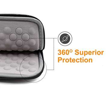 RAINYEAR 14 Inch Laptop Sleeve Diamond PU Leather Case Protective Shockproof Water Resistant Padded Cover Carrying Bag Compatible with 14" Notebook Computer Chromebook,14 MacBook Pro A2442 (Black)