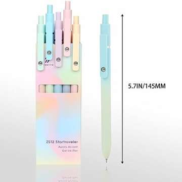 Ddaowanx Gel Pens, 10 Pcs 0.5mm Quick Dry Black Ink Pens Fine Point Smooth Writing Pens, Cute Office...