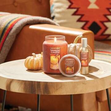 Yankee Candle Spiced Pumpkin Scented, Classic 22oz Large Jar Single Wick, Over 110 Hours of Burn Time, Perfect Accent for Fall Decor & Gifting