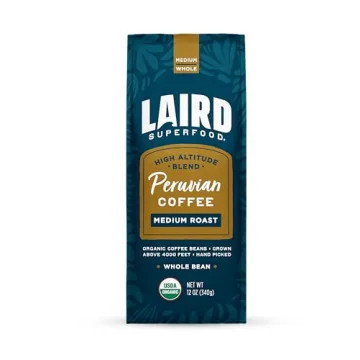 Laird Superfood Peruvian Medium Roast Coffee - Ethically Sourced, Keto & Paleo Friendly