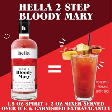 Hella Cocktail Co. | Bloody Mary Cocktail Mixer, 750 ml | All Natural Bloody Mary Mixer made with Re...