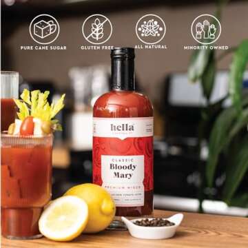 Hella Cocktail Co. | Bloody Mary Cocktail Mixer, 750 ml | All Natural Bloody Mary Mixer made with Real Horseradish and 100% Tomato Juice | Perfect for Holiday Cocktail Drinks
