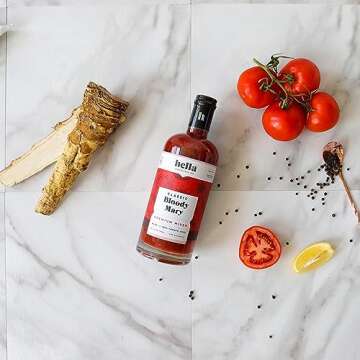 Hella Cocktail Co. | Bloody Mary Cocktail Mixer, 750 ml | All Natural Bloody Mary Mixer made with Real Horseradish and 100% Tomato Juice | Perfect for Holiday Cocktail Drinks