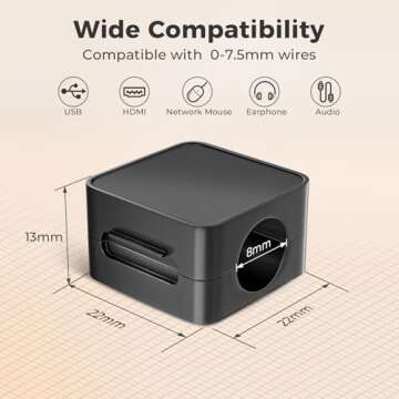 8 Pack Magnetic Cord Organizers for Tidy Cable Management