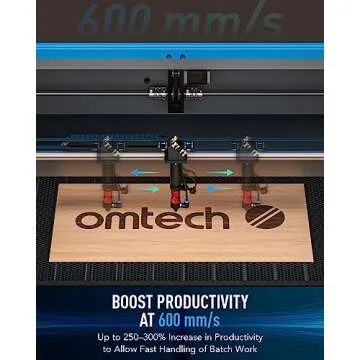 OMTech 100W CO2 Laser Engraver with Autofocus & Air Assist
