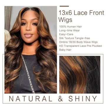 Ombre Lace Front Wig 26 Inch Human Hair HD Lace
