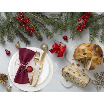 Ruvanti Cloth Napkins Set of 12, 18x18 Inches Napkins Cloth Washable, Soft, Durable, Absorbent, Cott...