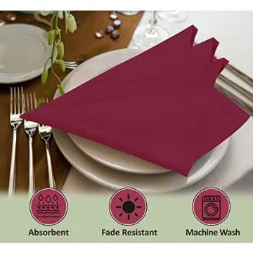 Ruvanti Cloth Napkins Set of 12, Soft & Durable Washable