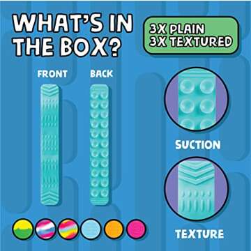 BUNMO 6pk Sensory Suction Toys - Sensory Toys - Engaging Creative & Imaginative Play - Sensory Toys for Children - Stimulating & Addictive - Toys for Kids 3+