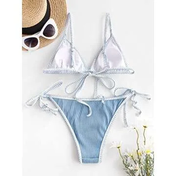 Triangle Floral String Bikini Set for Women - Stylish Swimwear