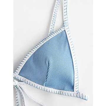 Triangle Floral String Bikini Set for Women - Stylish Swimwear