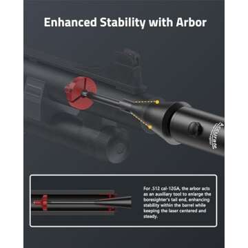 CVLIFE Rechargeable Bore Sight Laser Kit with 64 Adapters fit 0.17 to 12GA Calibers, Professional Green Laser Bore Sight with Button Switch, Powerful Choice for Hunting Bore Sight Tool