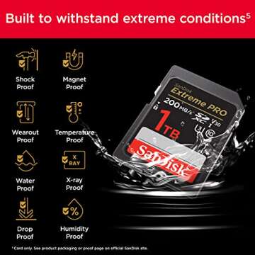 SanDisk 1TB Extreme PRO SDXC UHS-I Memory Card - C10, U3, V30, 4K UHD, SD Card - SDSDXXD-1T00-GN4IN