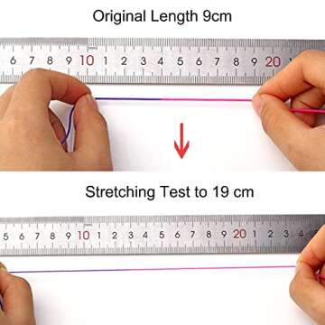 1mm Stretchy Bracelet String, Sturdy Rainbow Elastic String Elastic Cord for Jewelry Making, Necklaces, Beading and Crafts