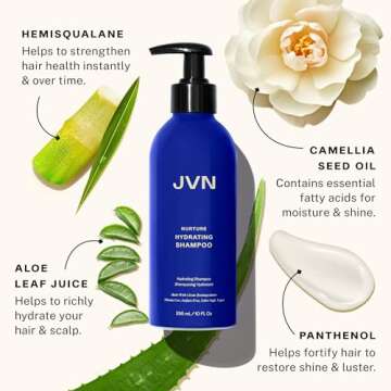 JVN Nurture Hydrating Shampoo, Moisturizing Shampoo for All Hair Types, Detangles & Softens Hair, Ma...