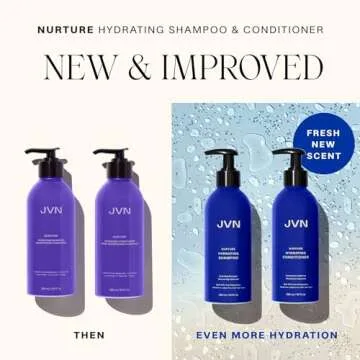 JVN Nurture Hydrating Shampoo, Moisturizing Shampoo for All Hair Types, Detangles & Softens Hair, Made with Clean Hemisqualane (10 Fl Oz)