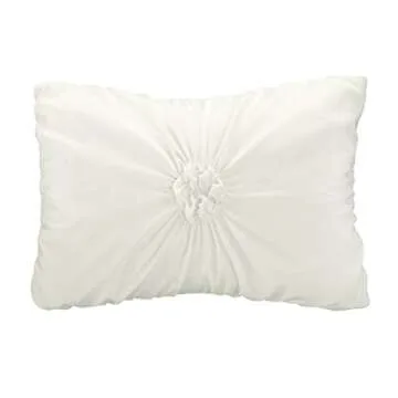 Chic Home White Bed in a Bag Comforter Set, Queen Size (6 Piece), Halpert - Pintuck Pinch Pleat Microfiber Bedding - Shams, Bed Skirt, Flat & Fitted Sheet, Pillowcases, Breakfast & Decorative Pillow