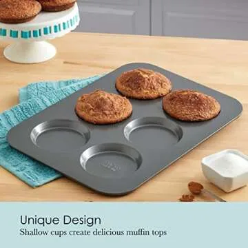 Chicago Metallic Non-Stick Muffin Top Pan for Perfect Baking