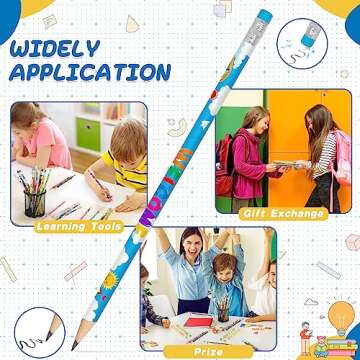 Back to School Supplies, 50pcs First Day of School Aesthetic Pencils Bulk, Cute Welcome Back to School HB Pencils with Eraser, School Stationery for Kindergarten Preschool Classroom Reward Gifts Stuff