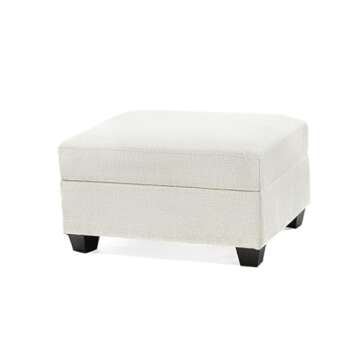 VanAcc Sofa Comfy Sofa Couch with Extra Deep Seats, Modern Sofa- Ottoman Sofa, Couch for Living Room Apartment Lounge, Beige Chenille