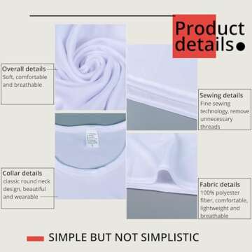 HTVRONT 5 Pack Polyester Sublimation Shirts for All