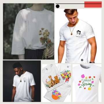 HTVRONT 5 Pack Polyester Sublimation Shirts for All