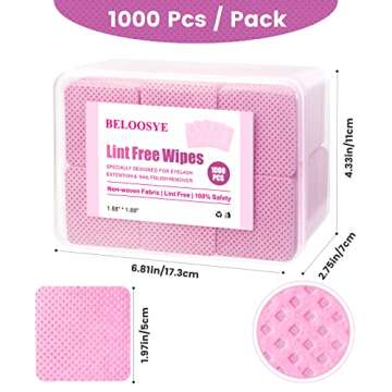 1000 Lint Free Nail Wipes for Lash Extensions & More