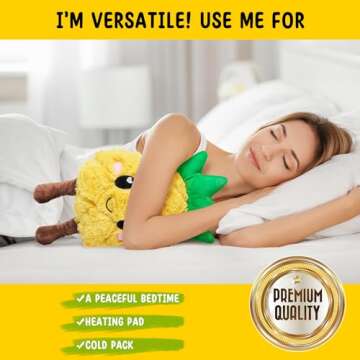 Pineapple Microwavable Unscented Heating Pad for Women and Kids- Cute Soft Cozy Pillow Plush Heatable Warm Stuffed Animals - Kawaii Hot and Cold Plushie Food Toy - Pineapple Gifts for Girls and Boys